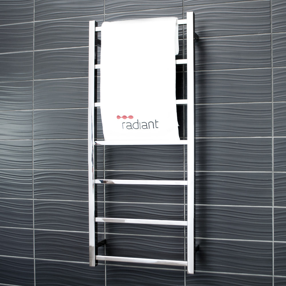 RADIANT HEATING 7-BARS SQUARE NON-HEATED TOWEL RAIL CHROME 500MM