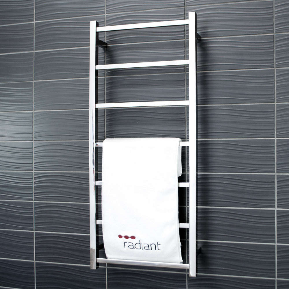 RADIANT HEATING 7-BARS SQUARE NON-HEATED TOWEL RAIL CHROME 500MM