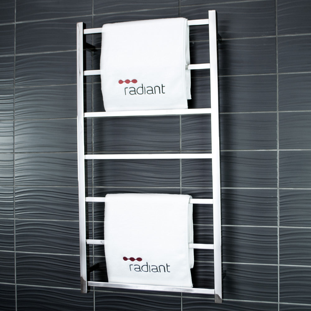 RADIANT HEATING 7-BARS SQUARE NON-HEATED TOWEL RAIL CHROME 600MM