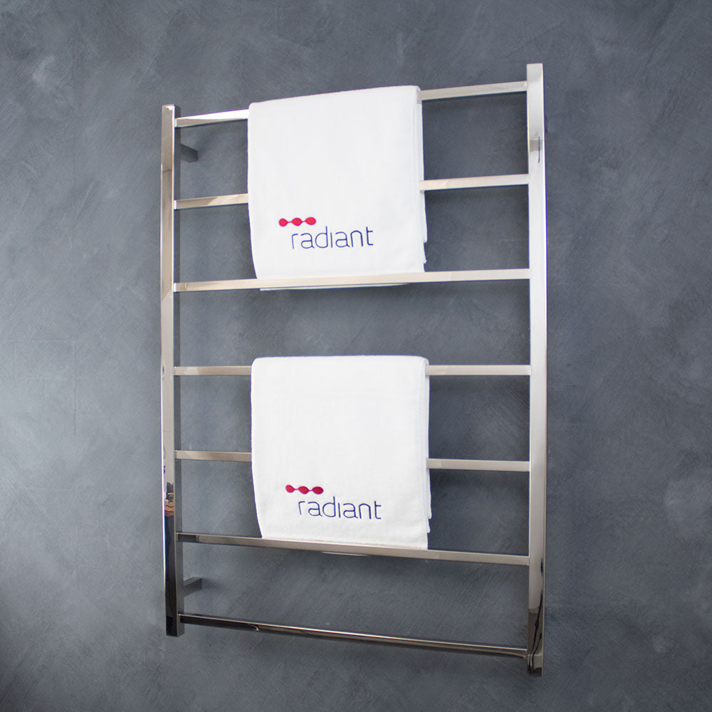 RADIANT HEATING 7-BARS SQUARE NON-HEATED TOWEL RAIL CHROME 800MM