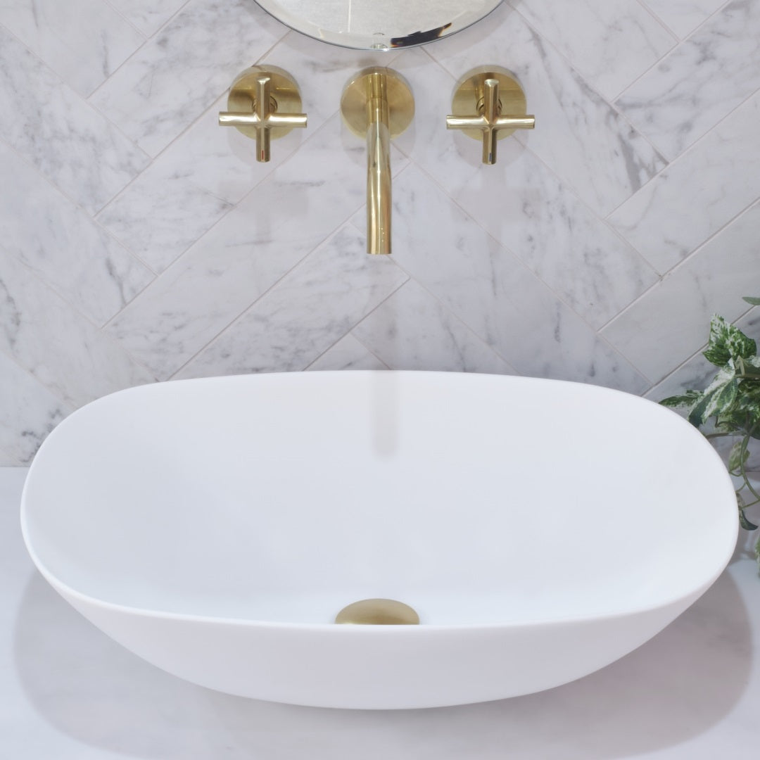 ENFLAIR ROLO ABOVE COUNTER BASIN MATTE WHITE 540MM