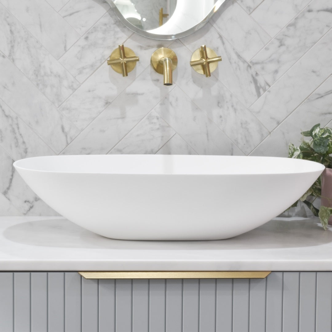 ENFLAIR ROLO ABOVE COUNTER BASIN MATTE WHITE 630MM
