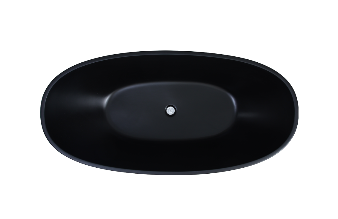 POSEIDON FREE STANDING MATTE BLACK BATHTUB 1500MM