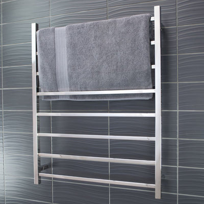 RADIANT HEATING 8-BARS SQUARE HEATED TOWEL RAIL CHROME 120WATTS 800MM