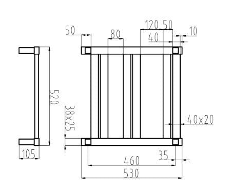LINSOL SIIENA 6 BAR HEATED TOWEL RAIL CHROME 530MM