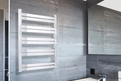 LINSOL SIIENA 10 BAR WIDE HEATED TOWEL RAIL CHROME 870MM