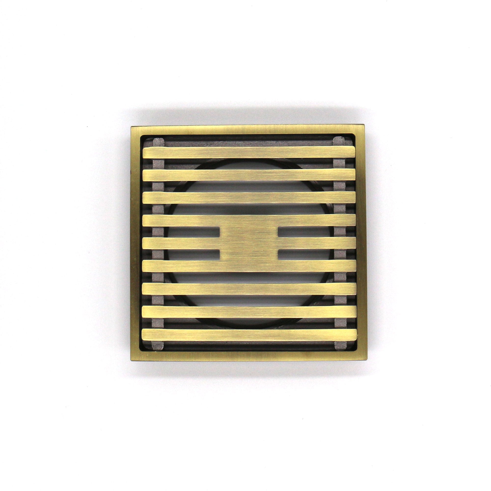 GRATES2GO SLIMLINE BRASS POINT DRAIN ANCIENT BRASS 100MM