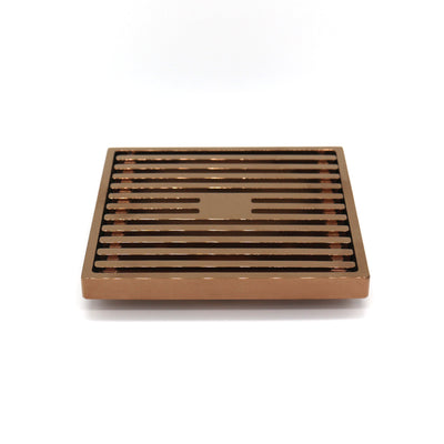 GRATES2GO SLIMLINE BRASS POINT DRAIN ROSE GOLD 100MM