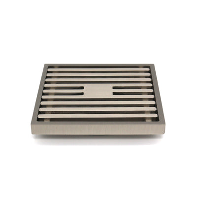 GRATES2GO SLIMLINE BRASS POINT DRAIN SATIN NICKEL 100MM