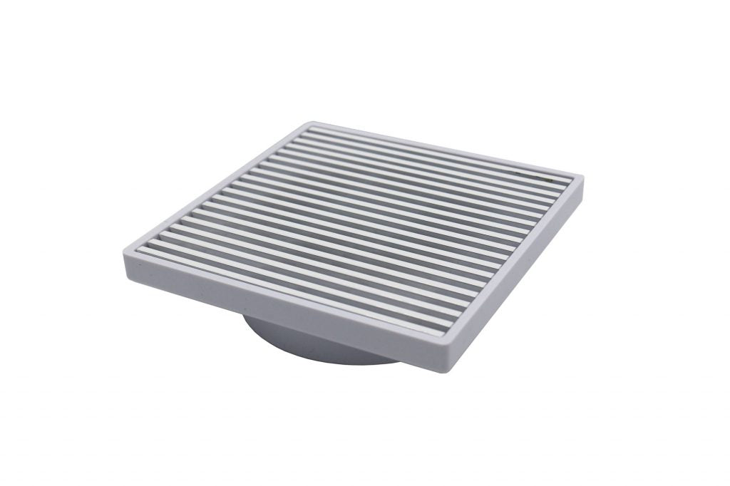 GRATES2GO SLIMLINE UPVC WHITE POINT DRAIN WITH WEDGE WIRE GRATE WHITE 117MM