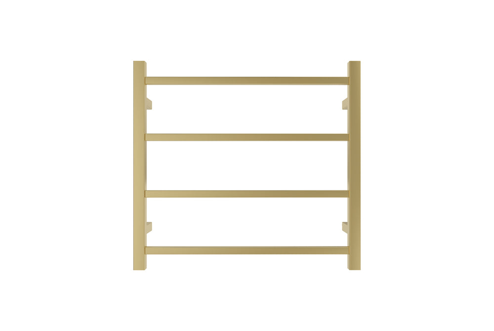LINSOL SPIRIT 4 BAR HEATED TOWEL RAIL BRUSHED BRASS 450MM