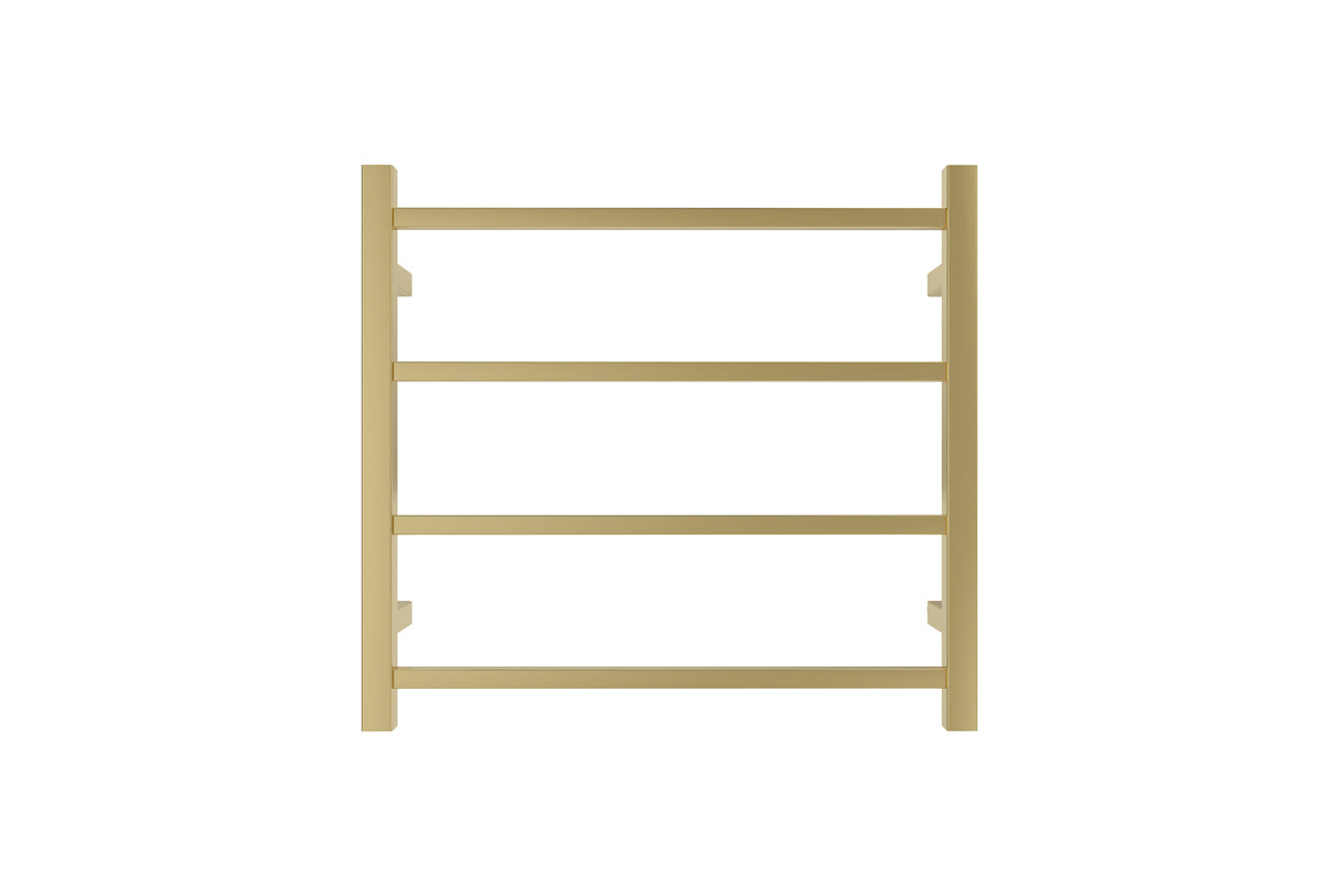 LINSOL SPIRIT 4 BAR HEATED TOWEL RAIL BRUSHED BRASS 450MM