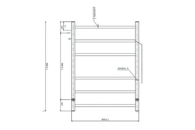 LINSOL SPIRIT 6 BAR HEATED TOWEL RAIL GUN METAL 800MM