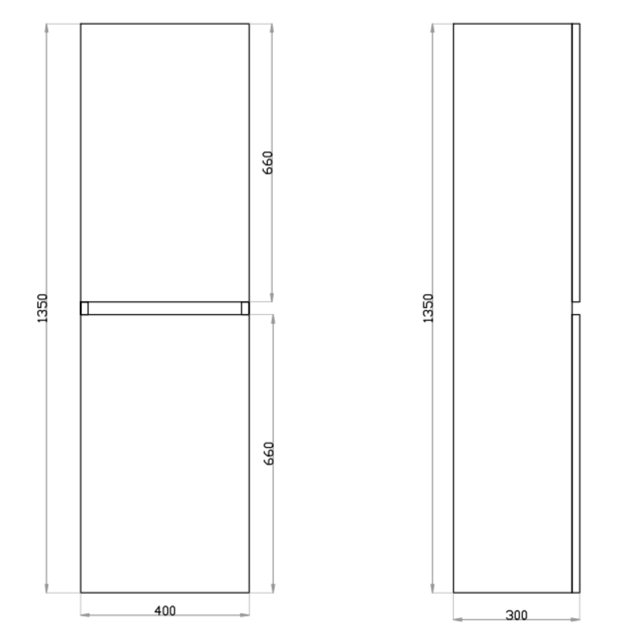 POSEIDON DARK OAK TALL BOY 400MM X 1350MM