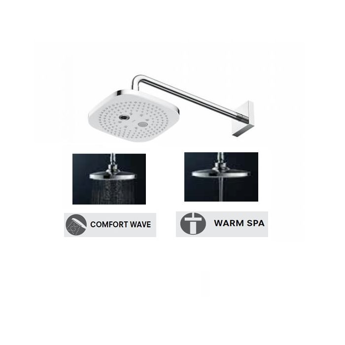 TOTO G SELECTION SQUARE SHOWER HEAD WITH SHOWER ARM 220MM CHROME