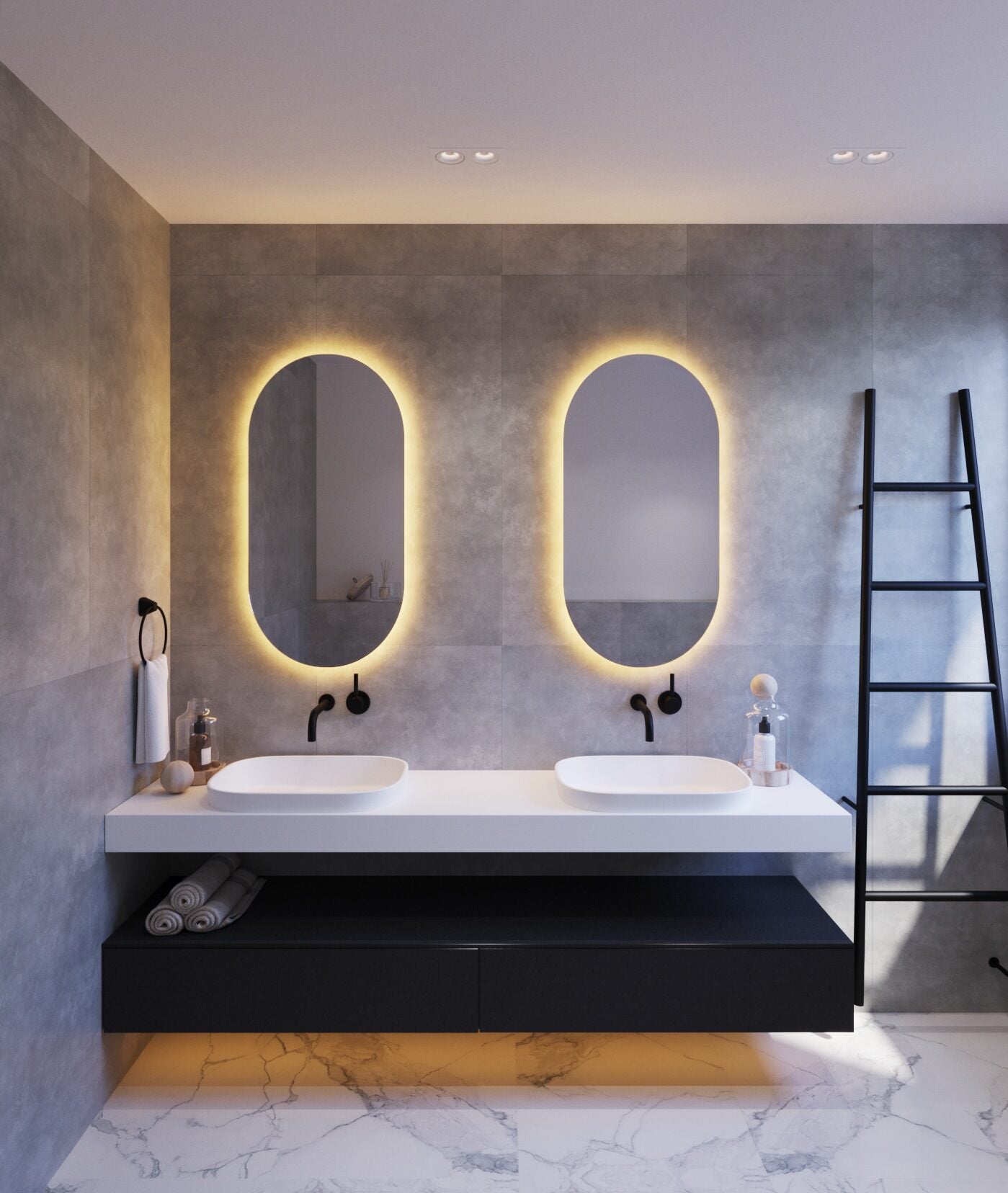 THERMOGROUP ABLAZE PREMIUM SO RANGE BACK-LIT WARM LED MIRROR 445MMX930MM