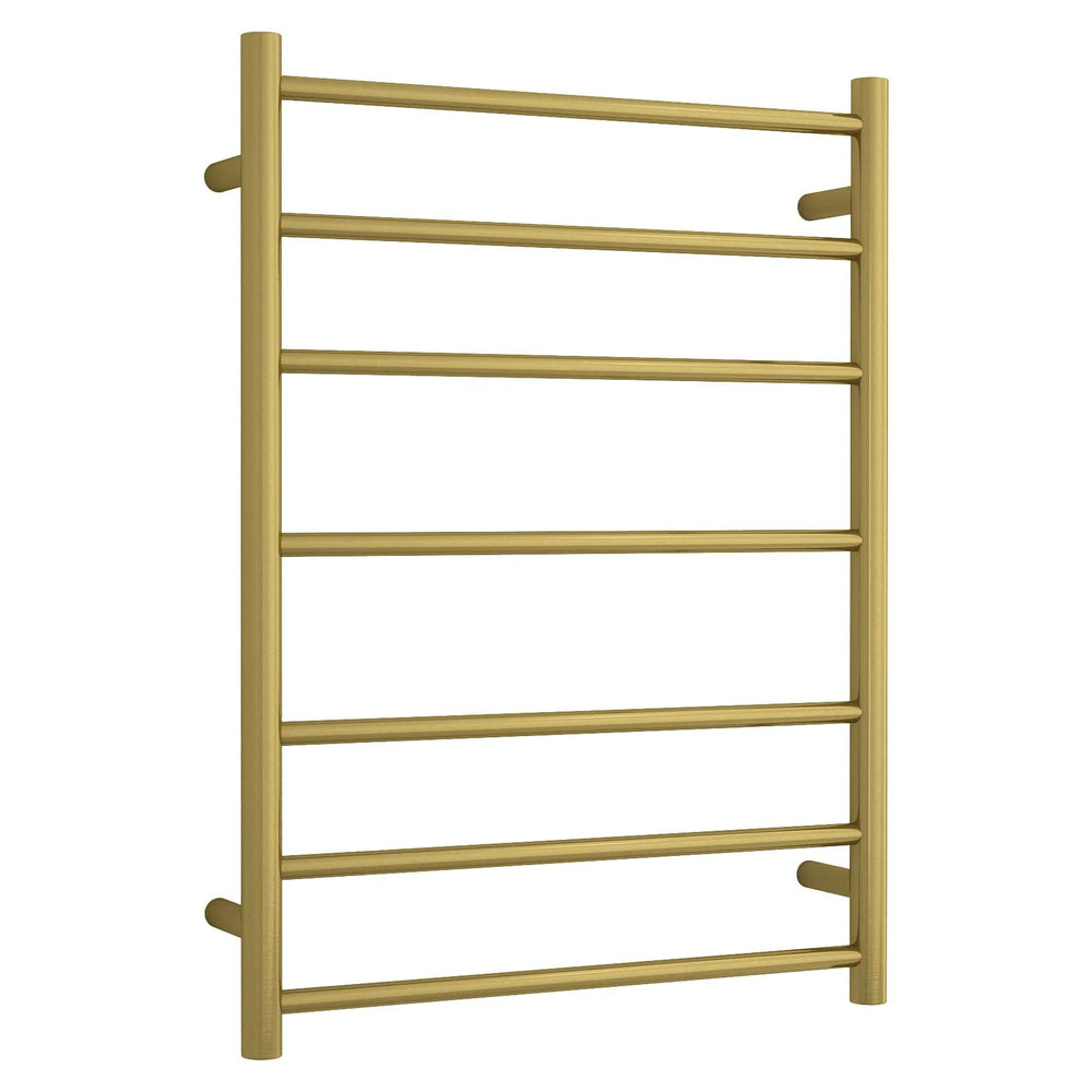 THERMOGROUP ROUND LADDER HEATED TOWEL RAIL BRUSHED GOLD 800MM