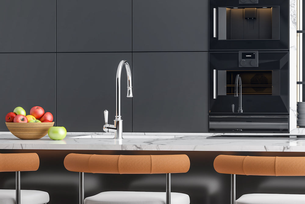 LINSOL TOMMY PULL DOWN SINK MIXER 430MM CHROME AND WHITE