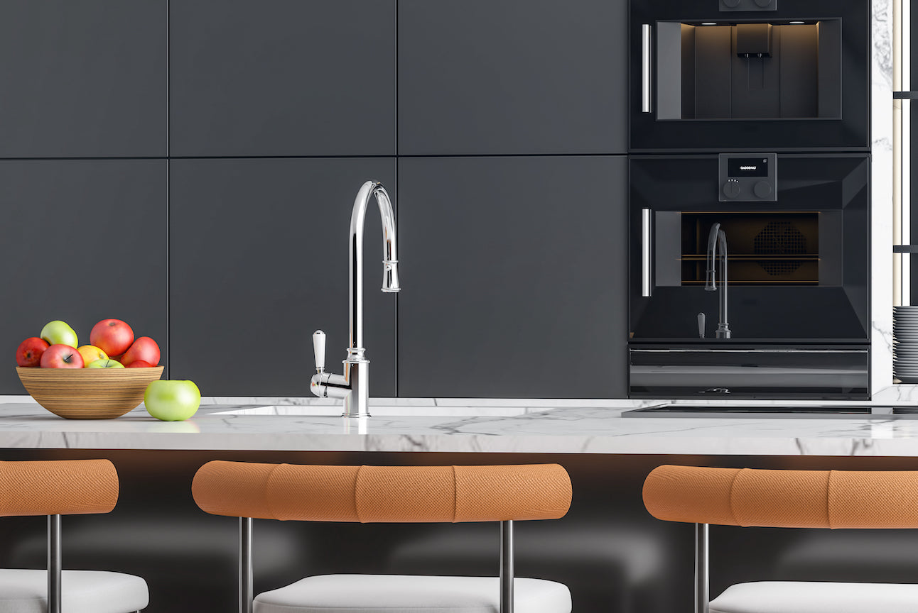 LINSOL TOMMY PULL DOWN SINK MIXER 430MM CHROME AND WHITE