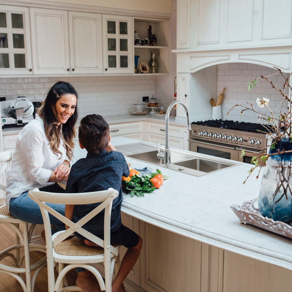 LINSOL TOMMY PULL DOWN SINK MIXER 430MM CHROME AND WHITE