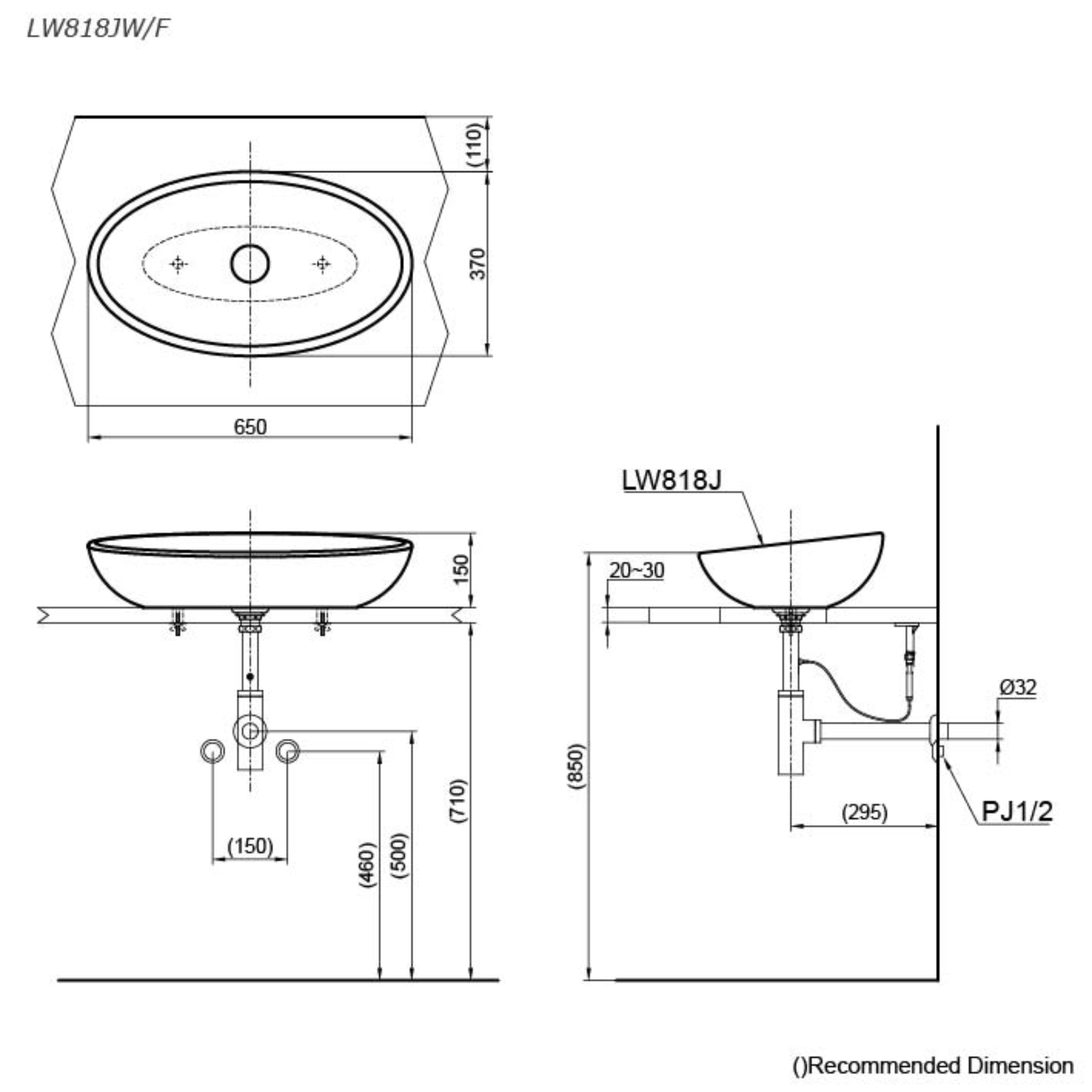 TOTO LE MUSE LAVATORY CONSOLE WHITE