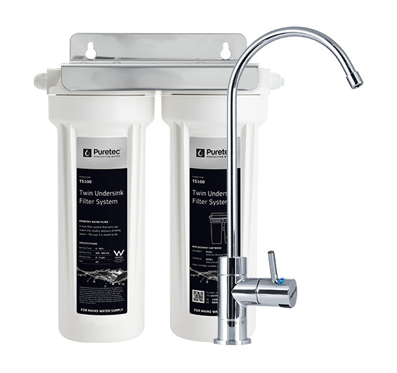 PURETEC LEAD FREE HIGH LOOP DESIGNER FAUCET WITH DUAL FILTER SYSTEM