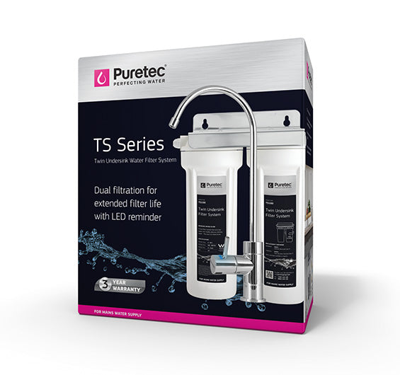 PURETEC LEAD FREE HIGH LOOP DESIGNER FAUCET WITH DUAL FILTER SYSTEM