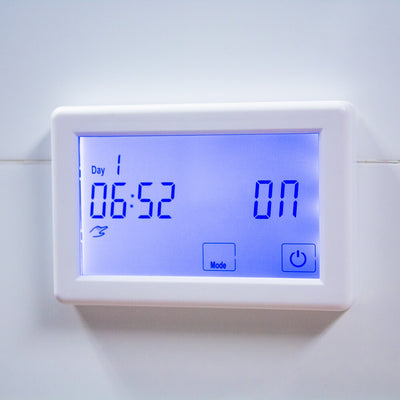 RADIANT HEATING STANDARD HORIZONTAL/VERTICAL DUAL TIMER/THERMOSTAT WHITE 120MM