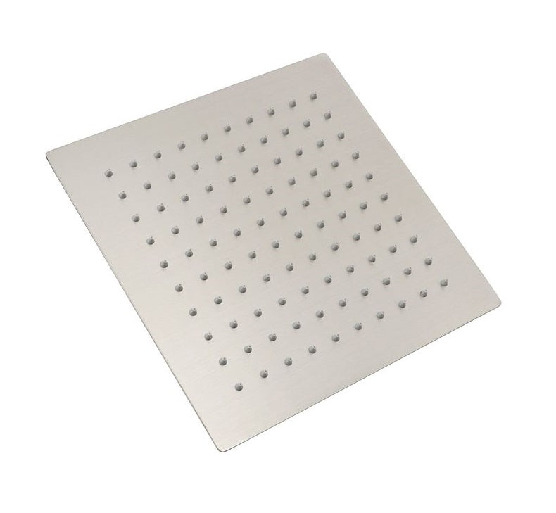 INSPIRE TARAN STAINLESS SHOWER HEAD SQUARE 250MM BRUSHED NICKEL