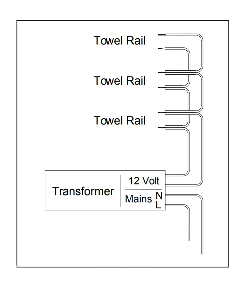 RADIANT HEATING SINGLE LOW VOLTAGE TRANSFORMER OR DRIVER (WILL TAKE UP TO 4 RAILS)