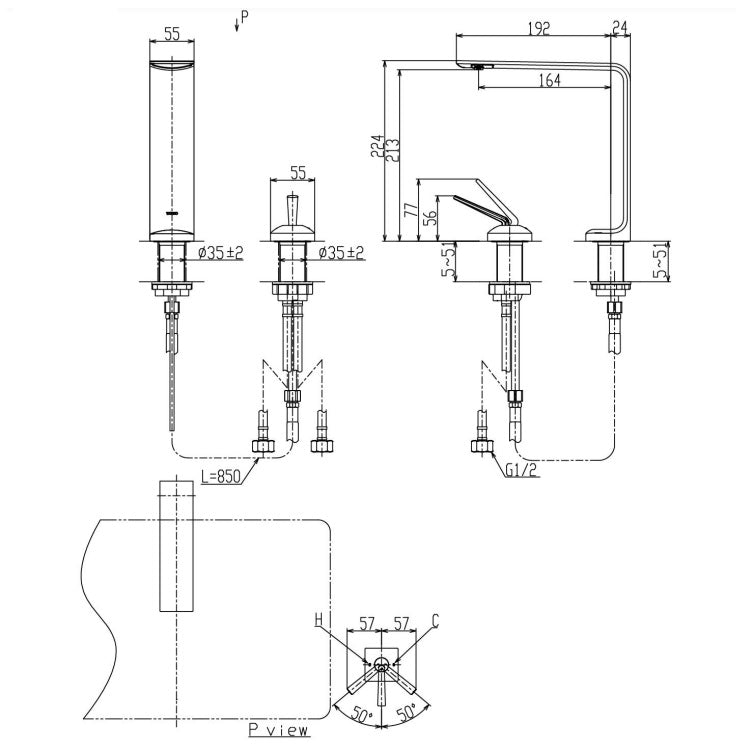 TOTO ZL TALL BASIN MIXER 224MM CHROME