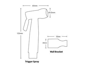 LINKWARE TRIGGER SPRAY WITH REINFORCED HOSE AND DUAL MINI CISTERN COCK 1200MM CHROME