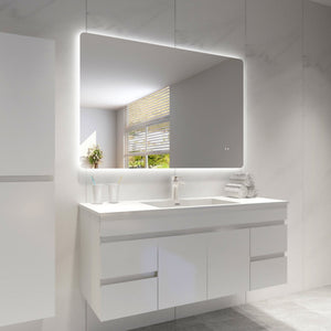 POSEIDON RECTANGLE BACKLIT LED MIRROR 3 COLOUR LIGHTS 1200X800MM