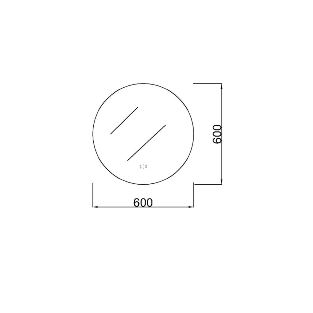 POSEIDON ACRYLIC ROUND BACKLIT LED MIRROR 3 COLOUR LIGHTS 600X600MM