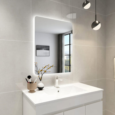 POSEIDON RECTANGLE BACKLIT LED MIRROR 3 COLOUR LIGHTS 600X750MM