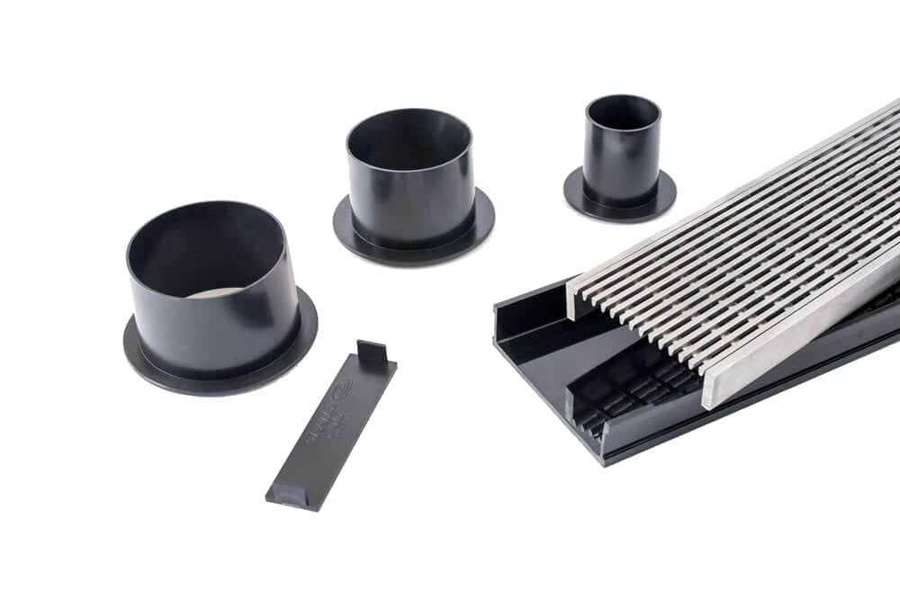 GRATES2GO UPVC WEDGE WIRE MODULAR KIT BLACK 100MM
