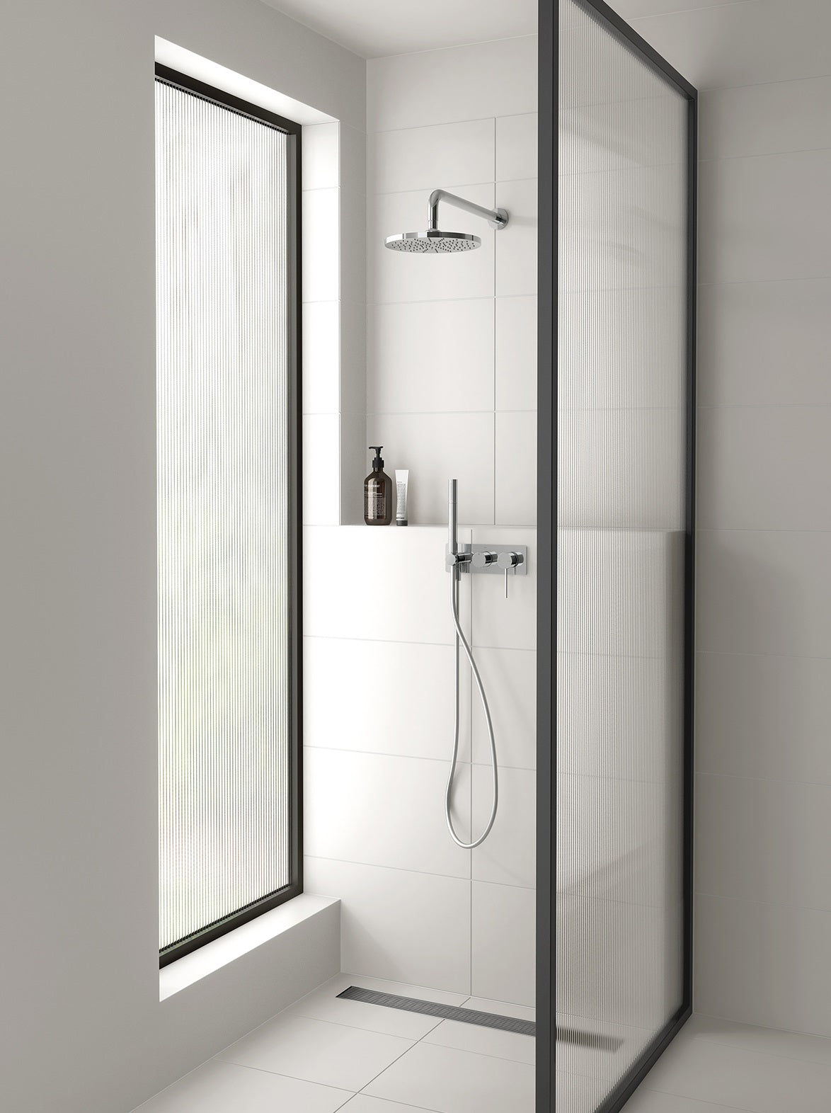 PHOENIX VIVID SHOWER ARM ROUND ROSE CHROME 400MM AND 230MM