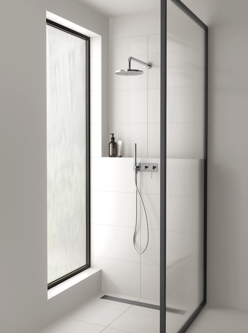 PHOENIX VIVID SHOWER ARM ROUND ROSE CHROME 400MM AND 230MM