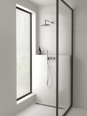 PHOENIX VIVID SHOWER ARM ROUND ROSE CHROME 400MM AND 230MM