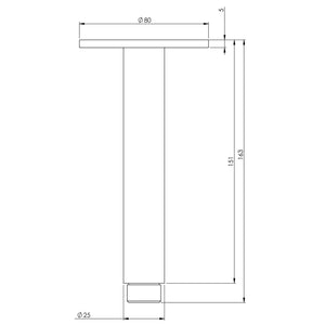 PHOENIX VIVID CEILING ARM 150MM CHROME