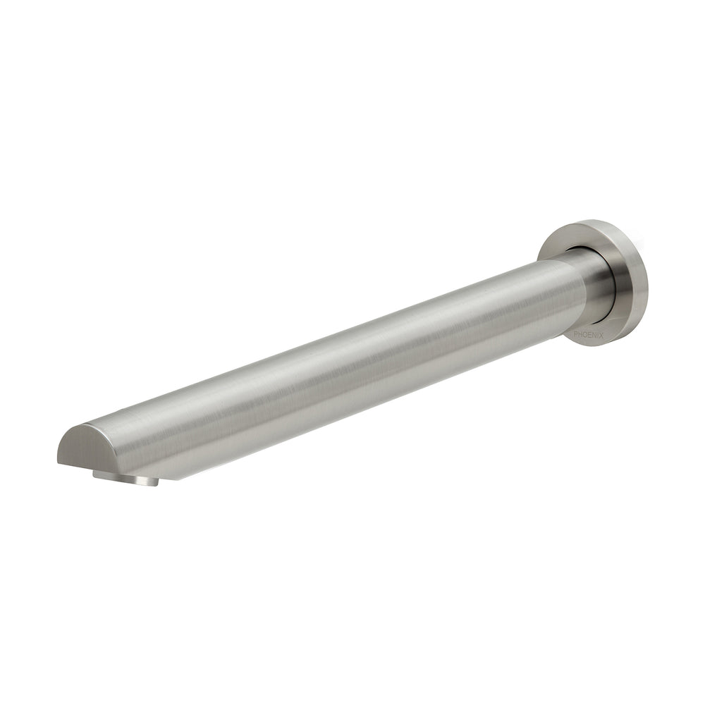 PHOENIX VIVID WALL BATH OUTLET ANGLED 32MM X 300MM BRUSHED NICKEL