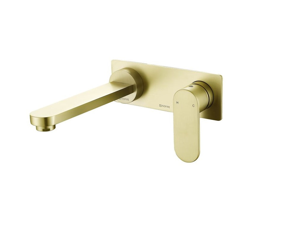 INSPIRE VETTO WALL BASIN MIXER 185MM BRUSHED GOLD