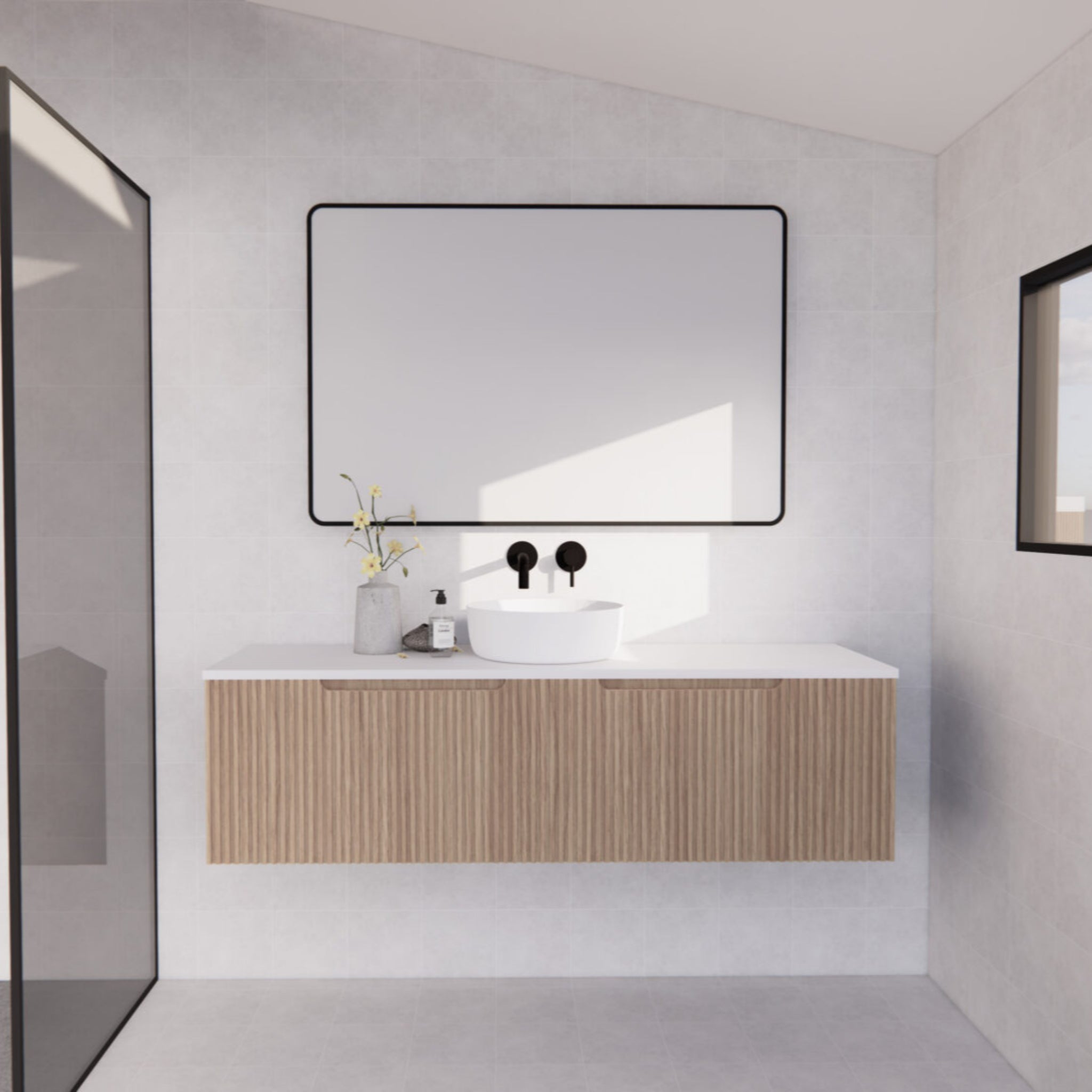 RIVA VIENNA AMERICAN OAK 1500MM SINGLE BOWL WALL HUNG VANITY