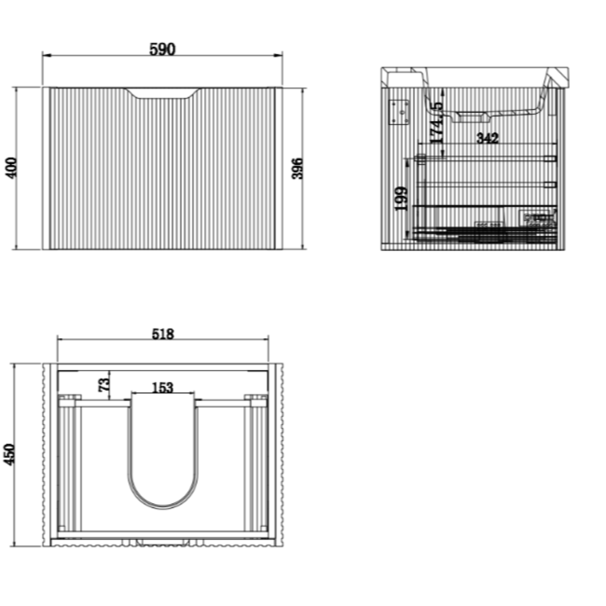 RIVA VIENNA AMERICAN OAK 600MM SINGLE BOWL WALL HUNG VANITY