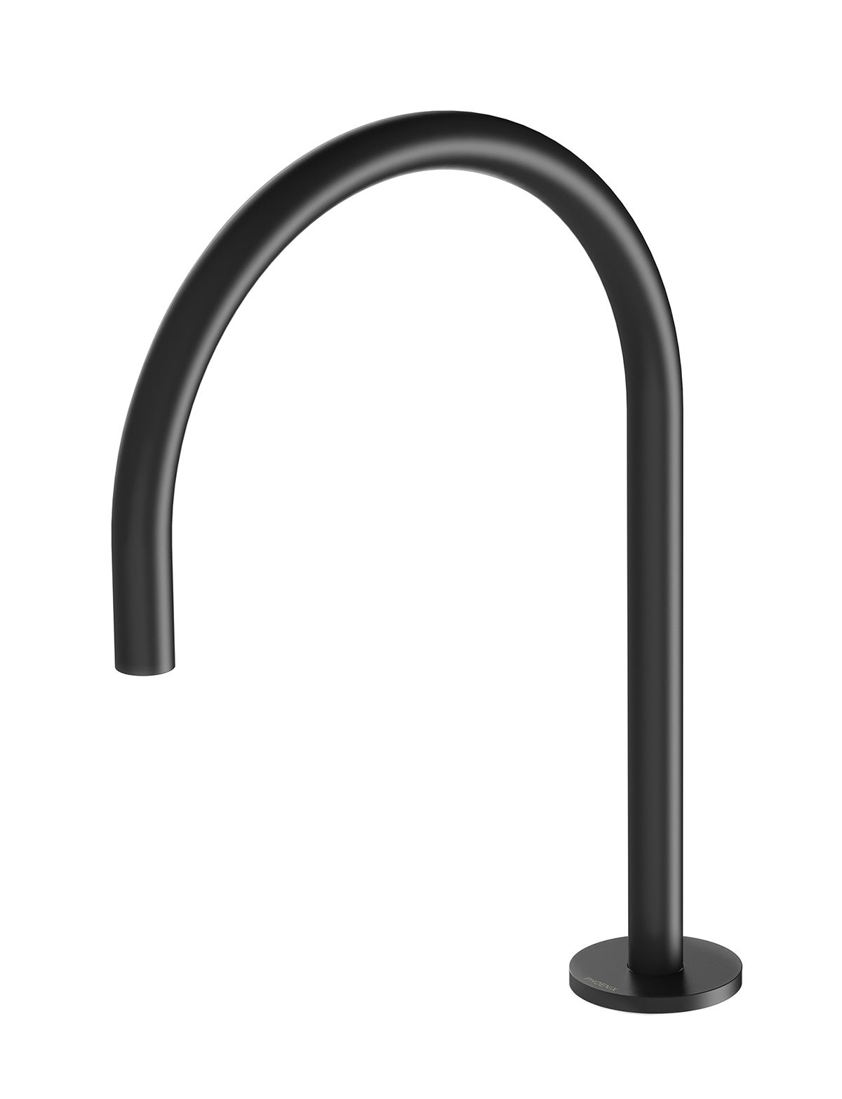 PHOENIX VIVID SLIMLINE GOOSENECK HOB SINK OUTLET 220MM MATTE BLACK