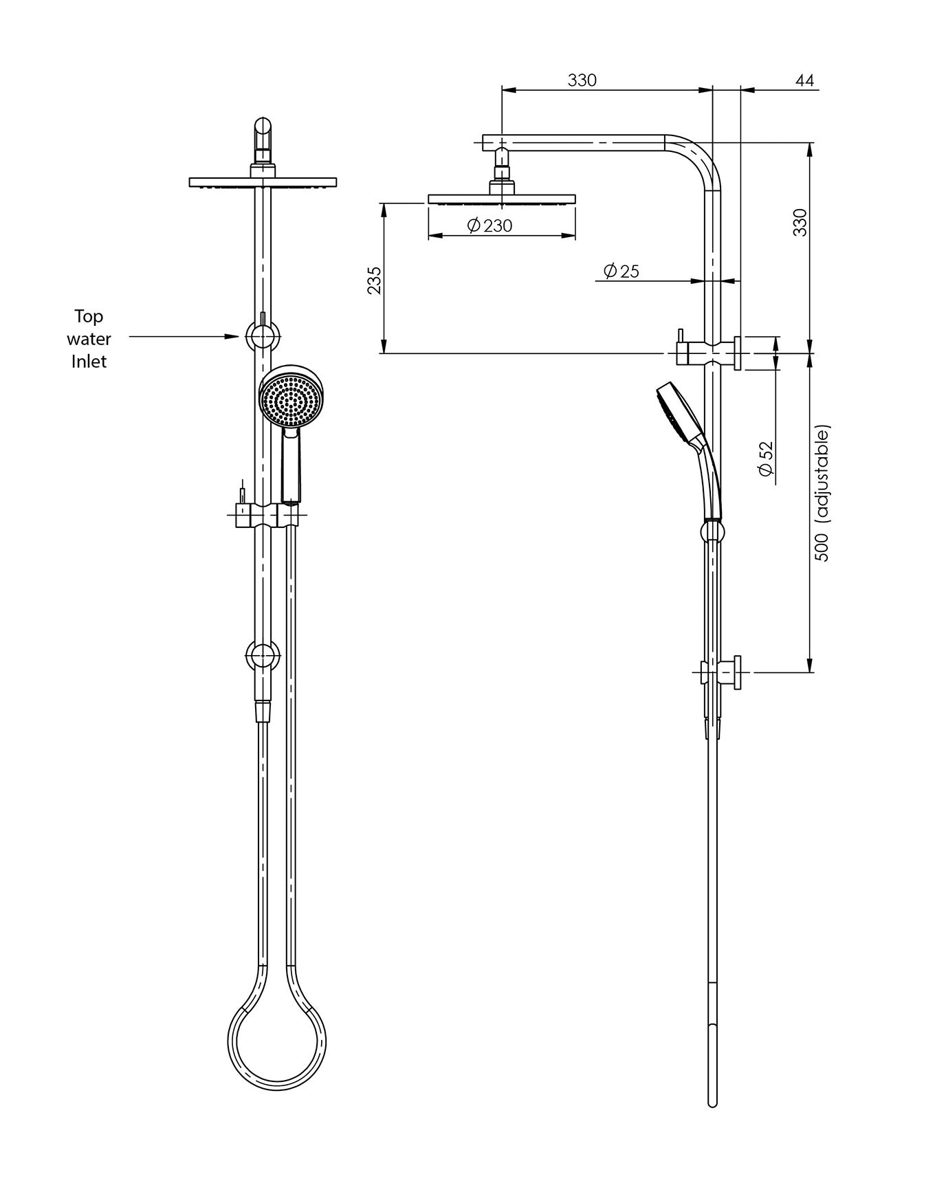 PHOENIX VIVID SLIMLINE TWIN SHOWER CHROME