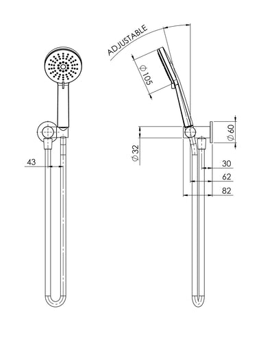 PHOENIX VIVID SLIMLINE HAND SHOWER BRUSHED NICKEL