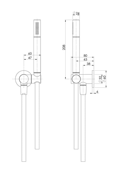PHOENIX VIVID SLIMLINE MICROPHONE HAND SHOWER BRUSHED GOLD