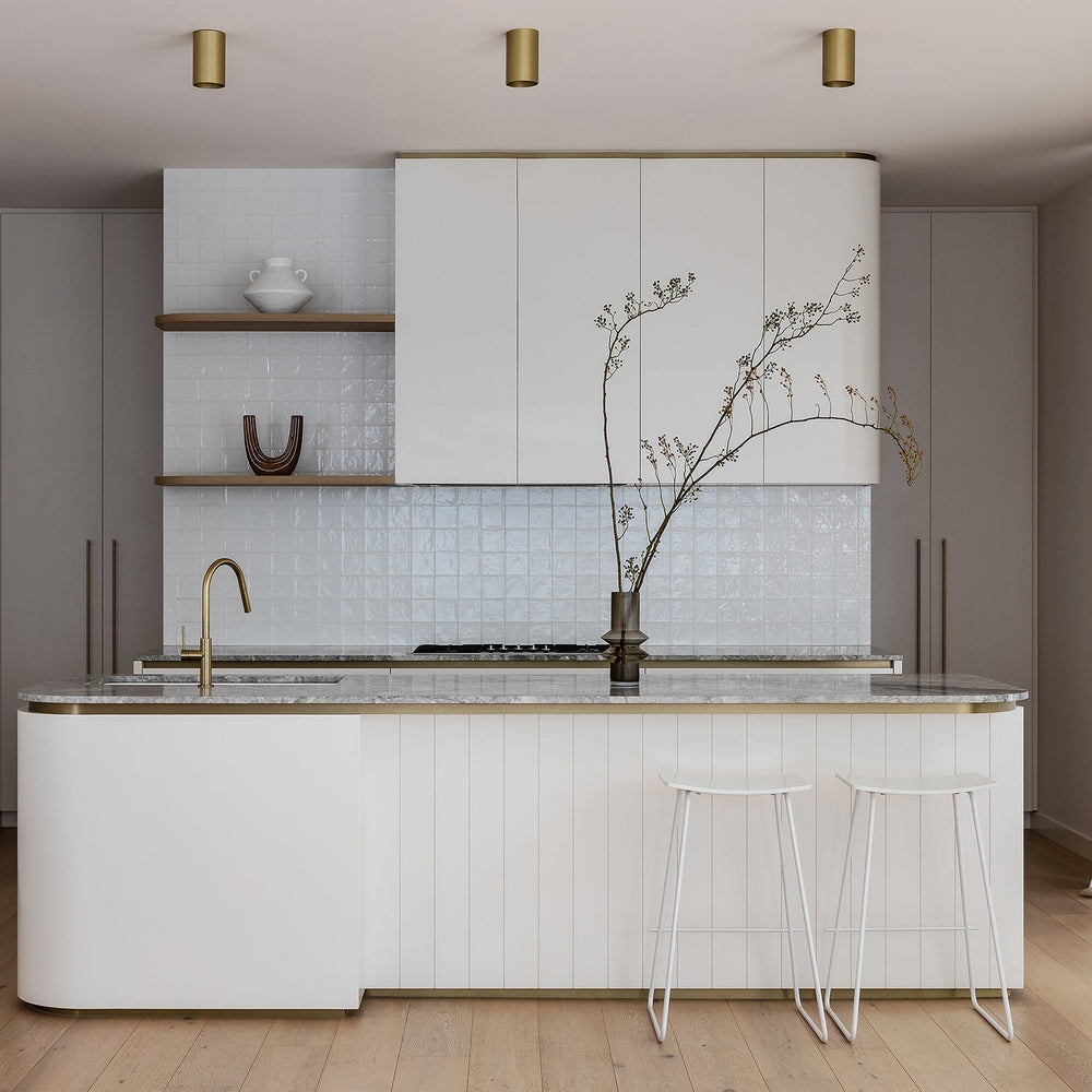 PHOENIX VIVID SLIMLINE PULL OUT SINK MIXER 397MM BRUSHED GOLD
