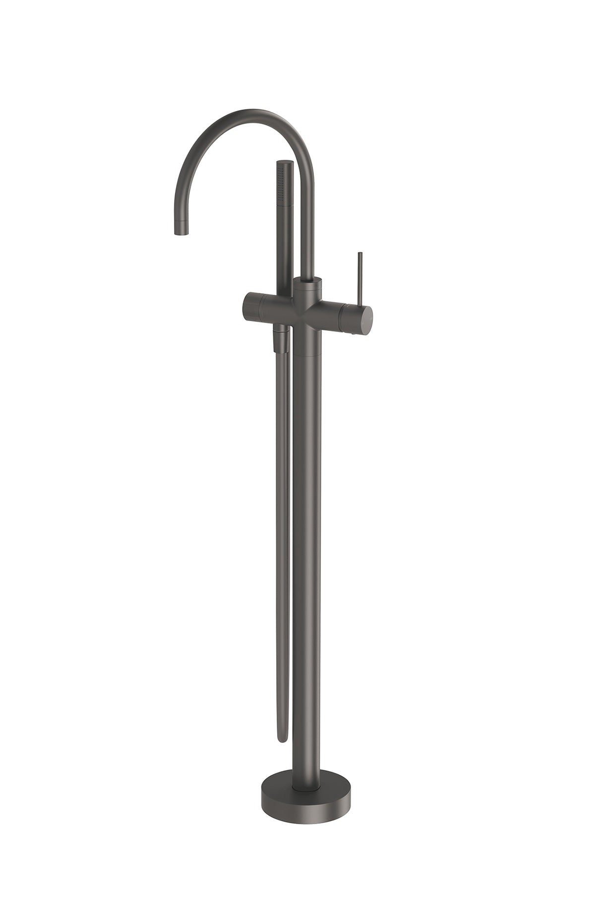 PHOENIX VIVID SLIMLINE FLOOR MOUNTED BATH MIXER WITH HAND SHOWER 957MM GUN METAL